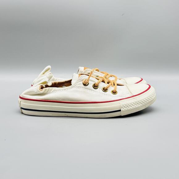 Converse Shoes Women 6 White Tan Chuck Taylor All Star Shoreline Slip On Sneaker - Picture 1 of 10